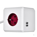 Przedłużacz allocacoc PowerCube Extended USB 2402RD/FREUPC (1,5m; kolor czerwony)